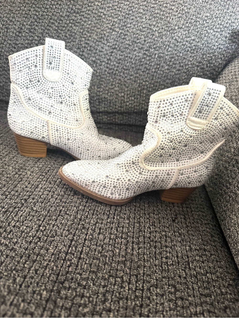 Forever/ Forever link Girls Rhinestone Cowboy Boots White Size 10 Kids